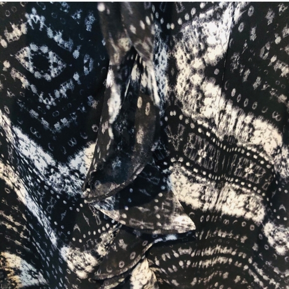 Karin Stevens Black & White Lined Ruffle Dress Women Size 12 - Picture 5 of 9